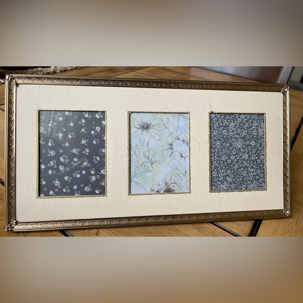 Vintage brass oblong photo frame. 14 x 7